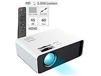SceneLights LED-LCD-Beamer mit Mediaplayer, 1280 x 720 (HD), 2.000 lm, 60 Watt; Kompakt LED Beamer Kompakt LED Beamer Kompakt LED Beamer 