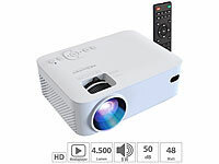 SceneLights LED-HD-Beamer mit 720p-Auflösung, 4.500 Lumen, bis 254 cm Diagonale; Kompakt LED Beamer Kompakt LED Beamer 